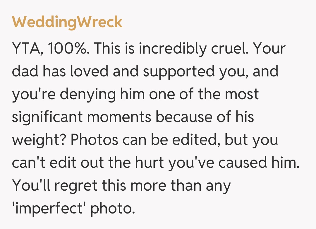 Comentariu de la WeddingWreck