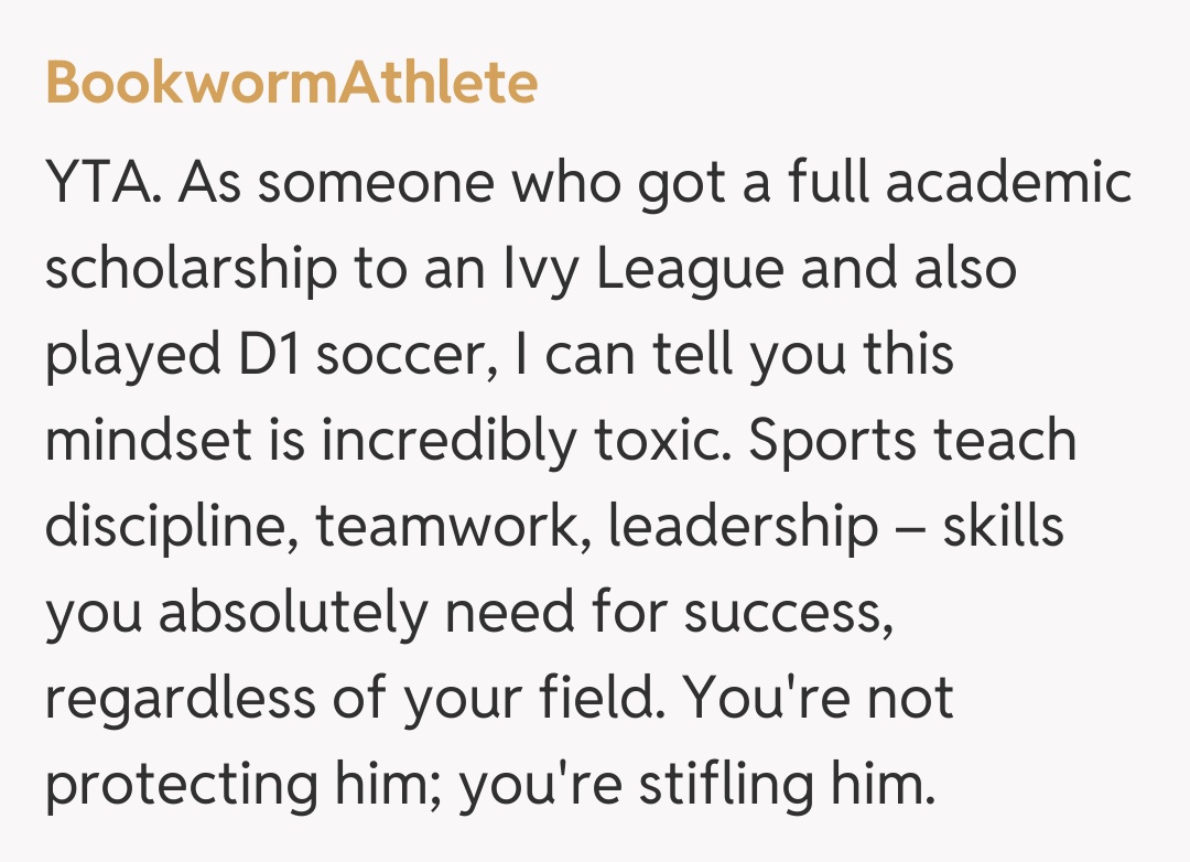 Comentariu de la BookwormAthlete