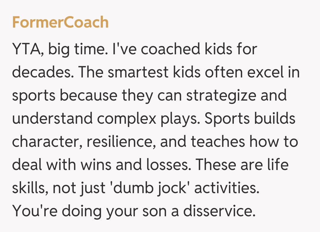 Comentariu de la FormerCoach