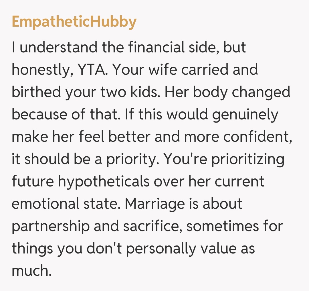 Comentariu de la EmpatheticHubby