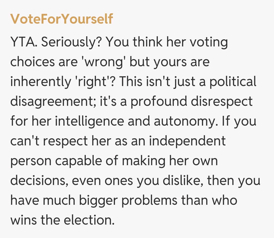 Comentariu de la VoteForYourself