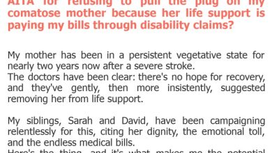 Photo of AITA for refusing to pull the plug on my comatose mother because her life support is paying my bills through disability claims?