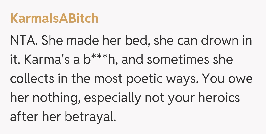 Comentariu de la KarmaIsABitch