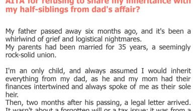 Photo of AITA for refusing to share my inheritance with my half-siblings from dad’s affair?