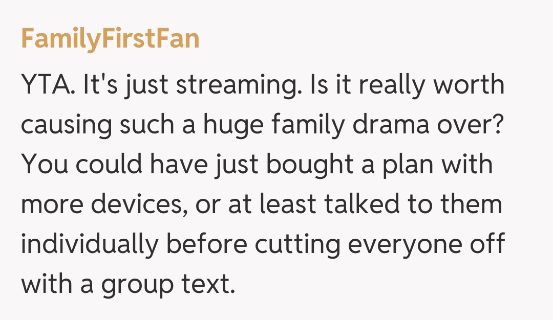 Comentariu de la FamilyFirstFan