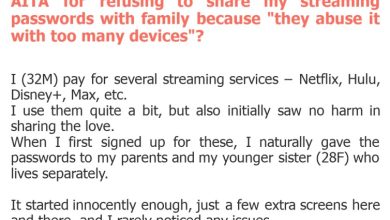 Photo of AITA for refusing to share my streaming passwords with family because “they abuse it with too many devices”?