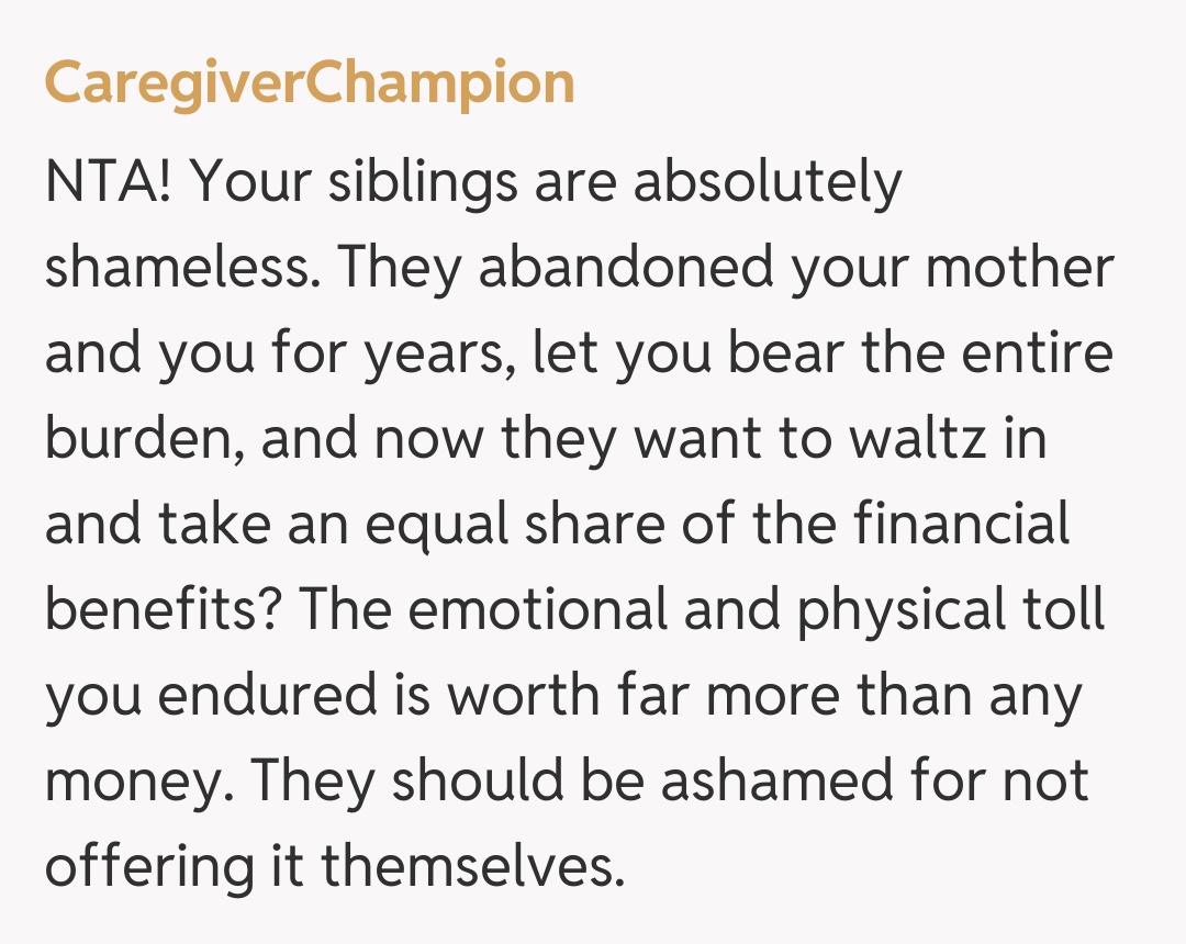 Comentariu de la CaregiverChampion