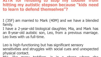Photo of AITA for refusing to stop my toddler from hitting my autistic stepson because “kids need to learn to defend themselves”?