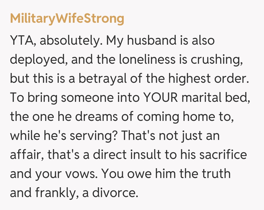 Comentariu de la MilitaryWifeStrong
