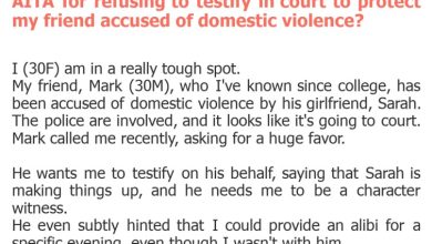Photo of AITA for refusing to testify in court to protect my friend accused of domestic violence?