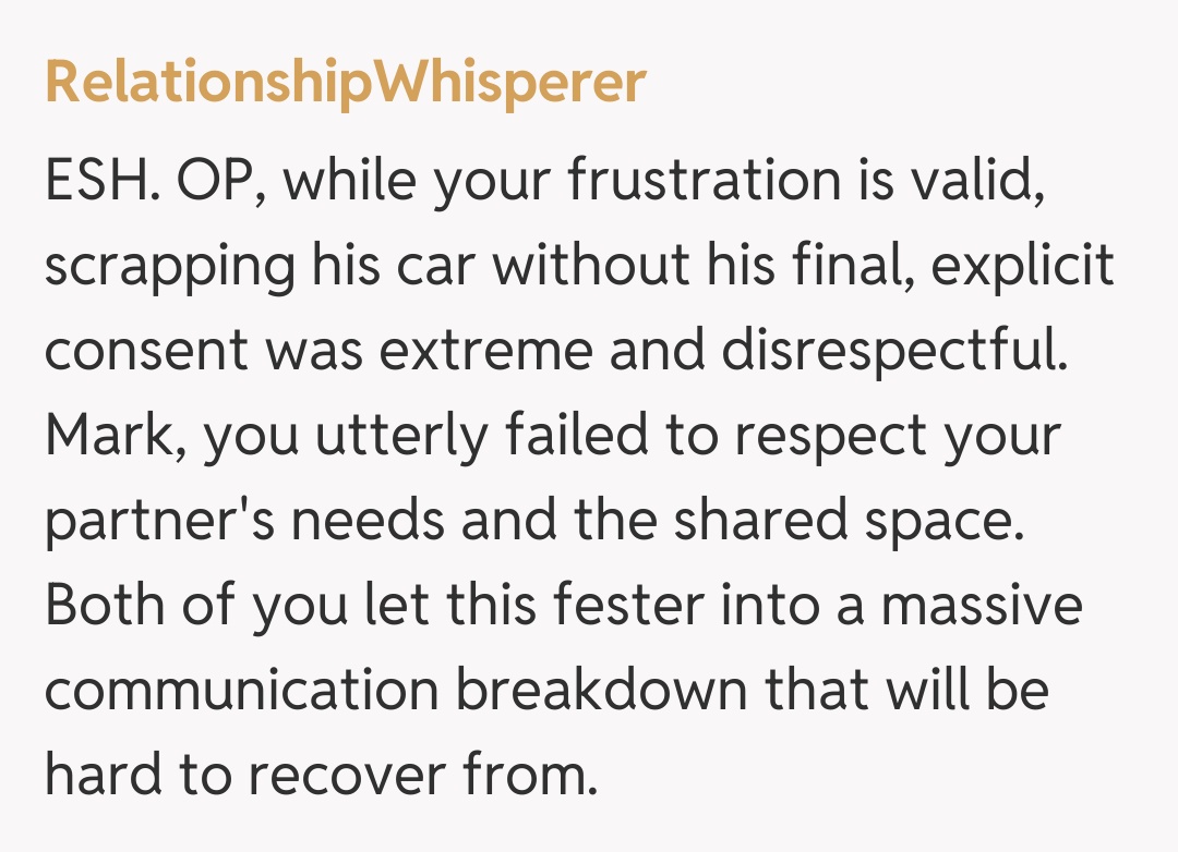 Comentariu de la RelationshipWhisperer