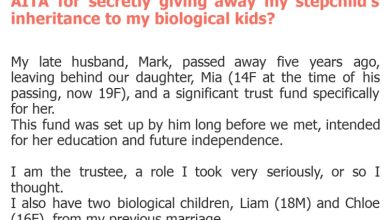 Photo of AITA for secretly giving away my stepchild’s inheritance to my biological kids?
