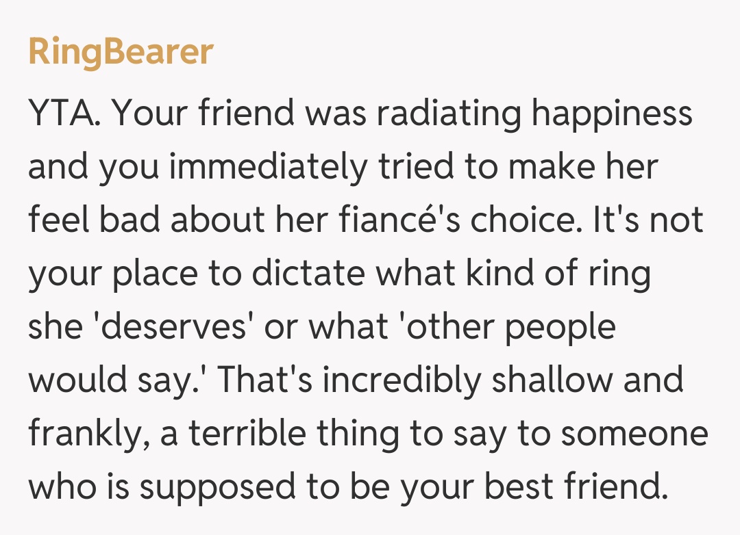 Comentariu de la RingBearer