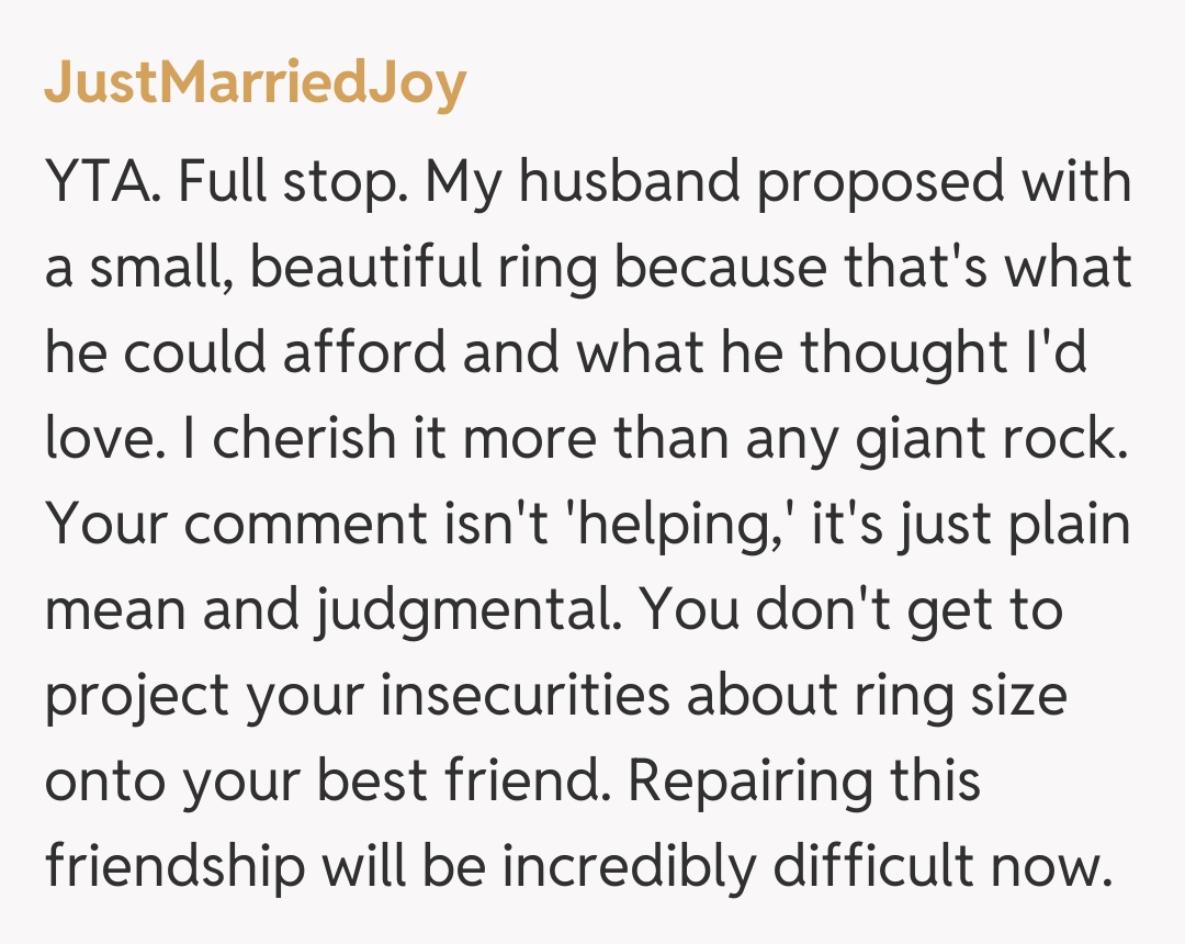 Comentariu de la JustMarriedJoy