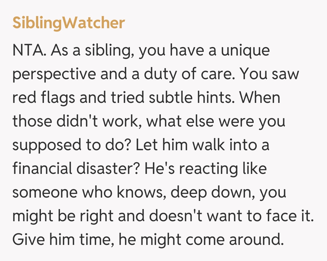 Comentariu de la SiblingWatcher