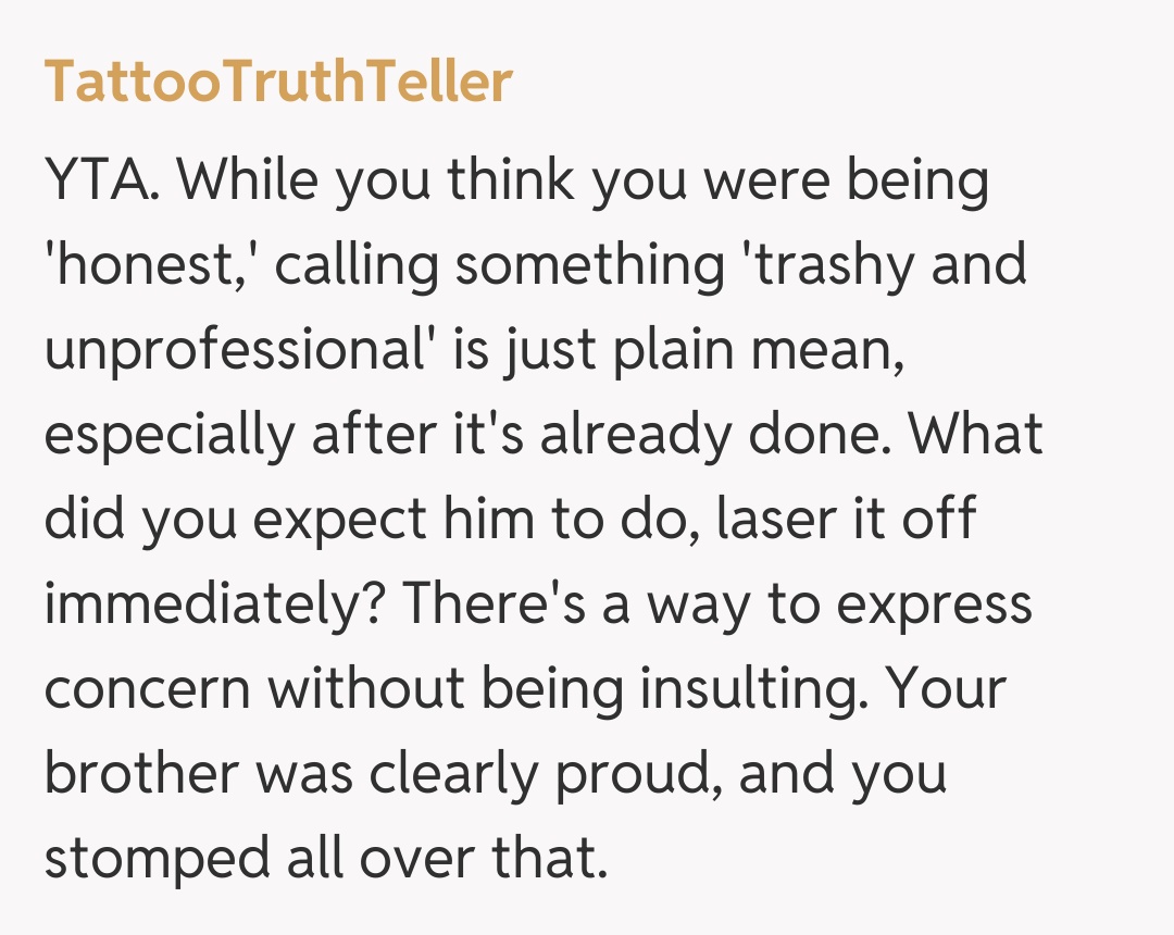 Comentariu de la TattooTruthTeller