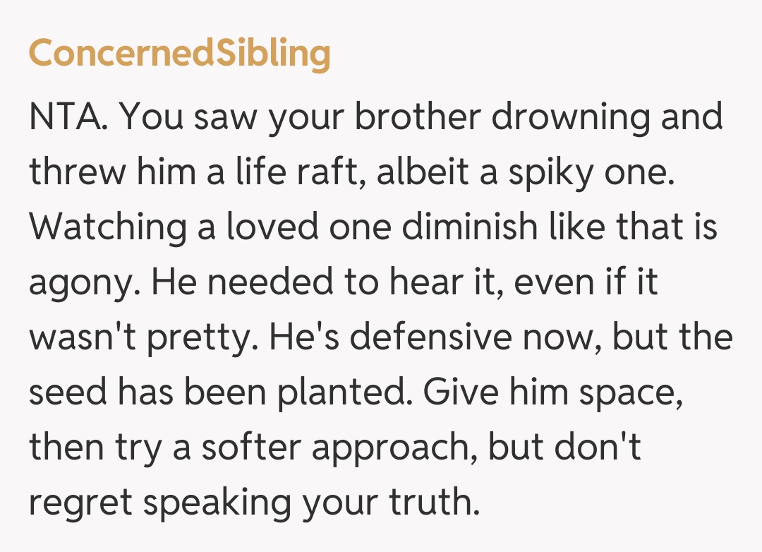 Comentariu de la ConcernedSibling