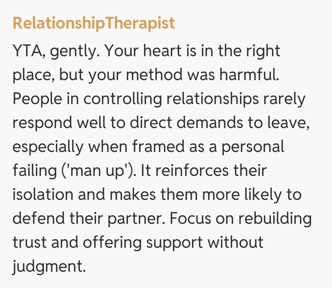 Comentariu de la RelationshipTherapist