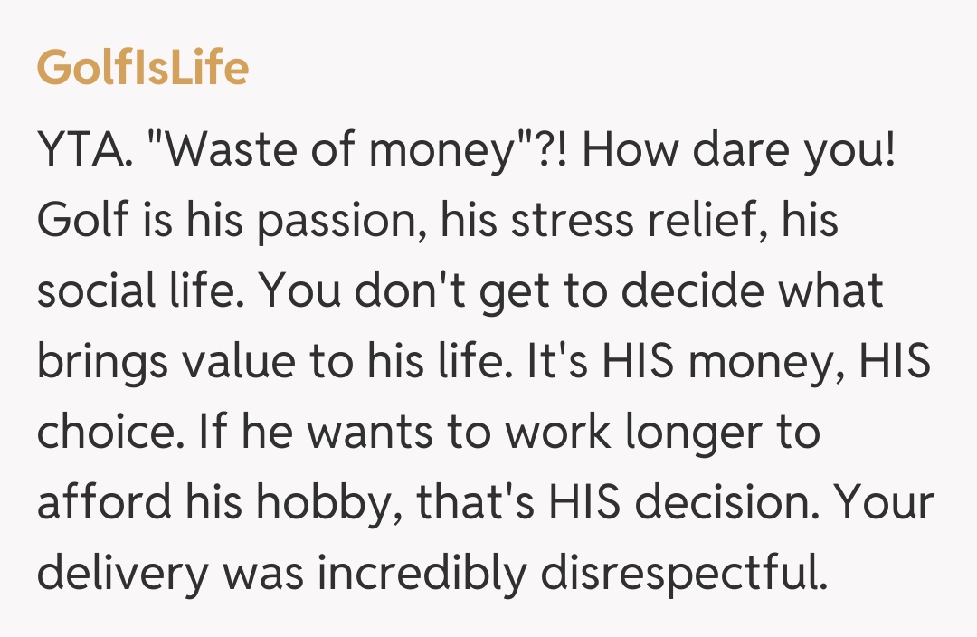 Comentariu de la GolfIsLife