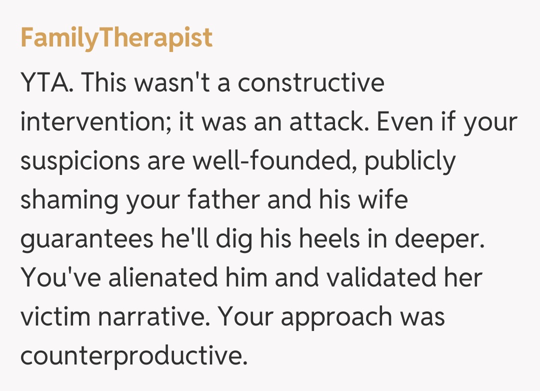 Comentariu de la FamilyTherapist