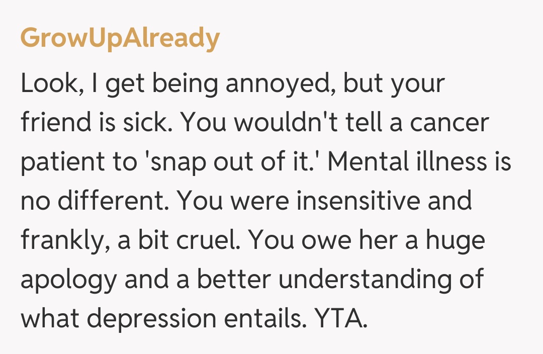 Comentariu de la GrowUpAlready