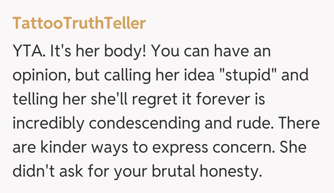 Comentariu de la TattooTruthTeller