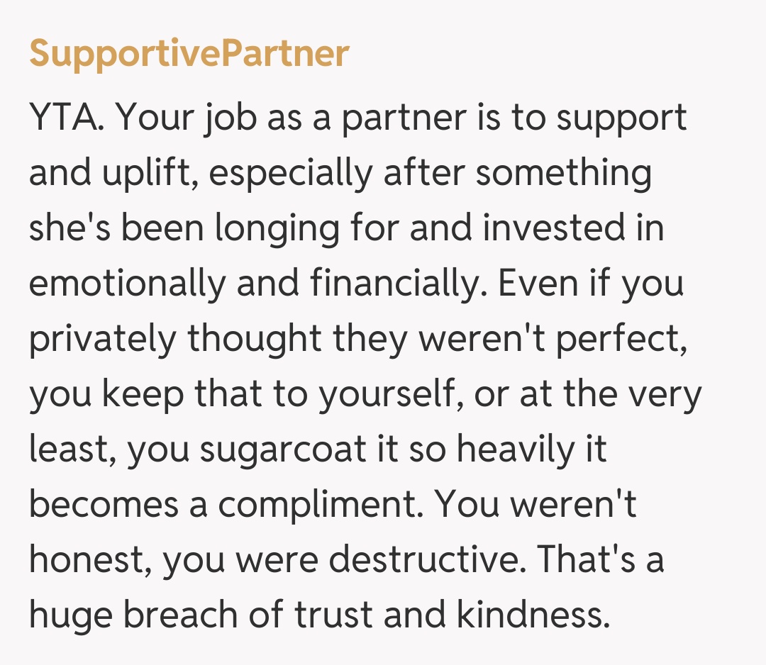 Comentariu de la SupportivePartner