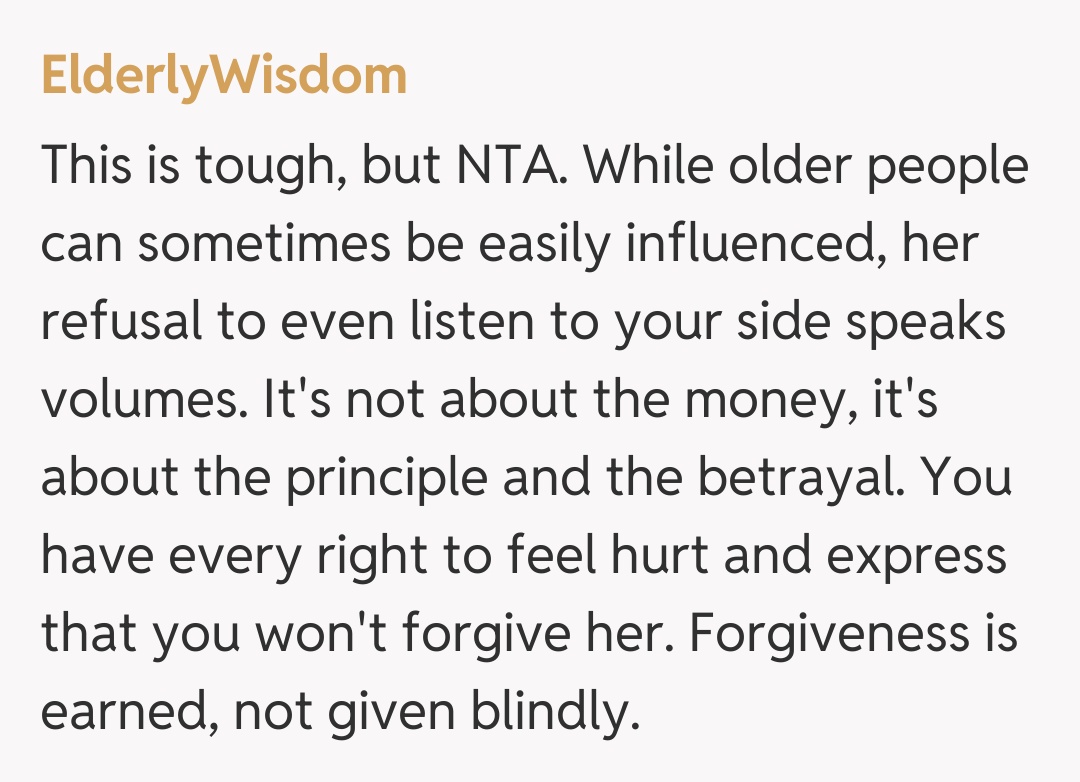 Comentariu de la ElderlyWisdom