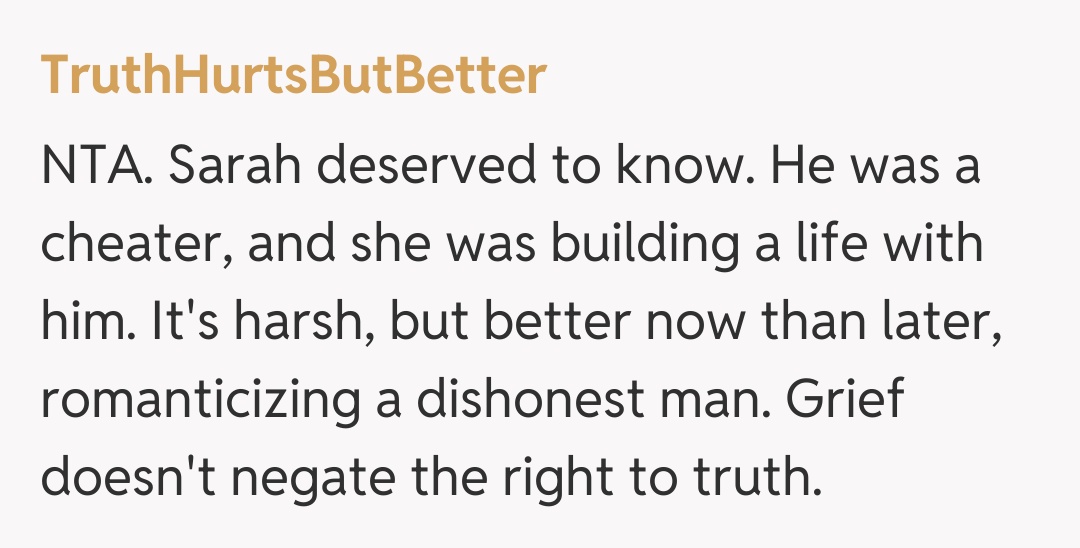 Comentariu de la TruthHurtsButBetter