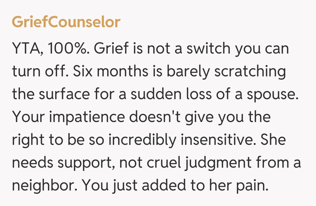 Comentariu de la GriefCounselor