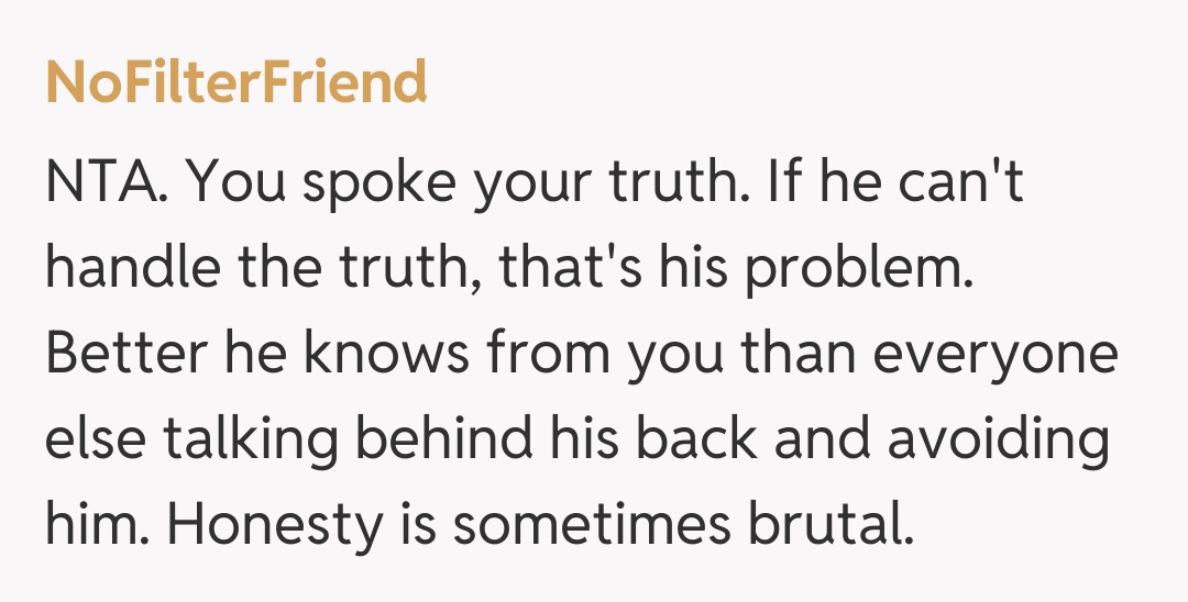 Comentariu de la NoFilterFriend