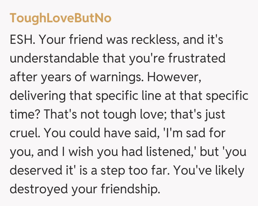 Comentariu de la ToughLoveButNo