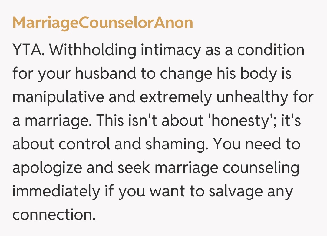 Comentariu de la MarriageCounselorAnon