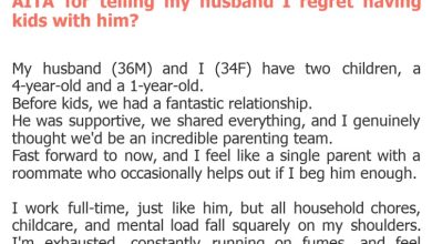 Photo of AITA for telling my husband I regret having kids with him?