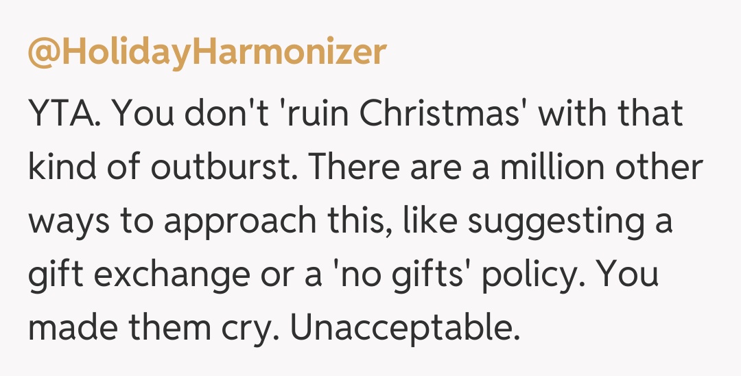Comentariu de la @HolidayHarmonizer
