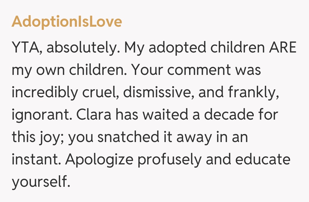 Comentariu de la AdoptionIsLove