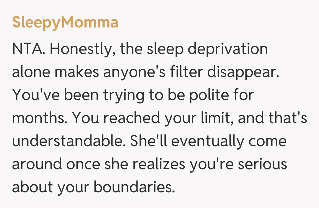 Comentariu de la SleepyMomma