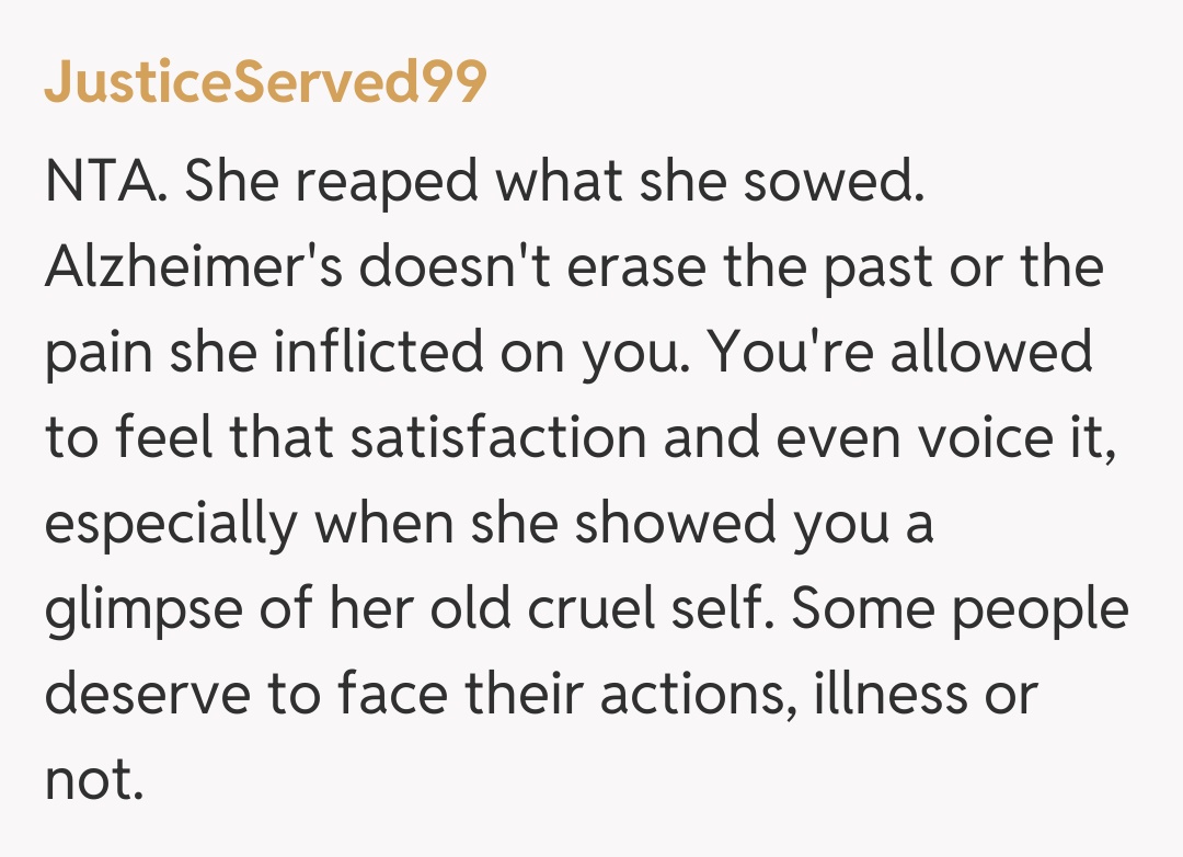 Comentariu de la JusticeServed99