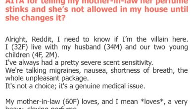 Photo of AITA for telling my mother-in-law her perfume stinks and she’s not allowed in my house until she changes it?