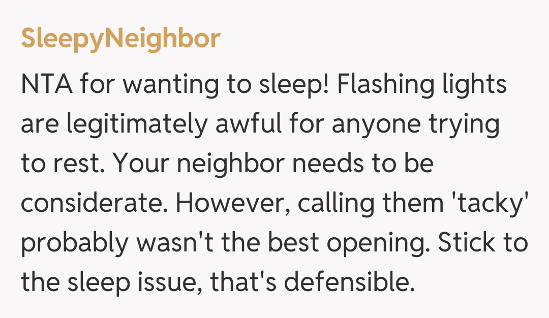 Comentariu de la SleepyNeighbor