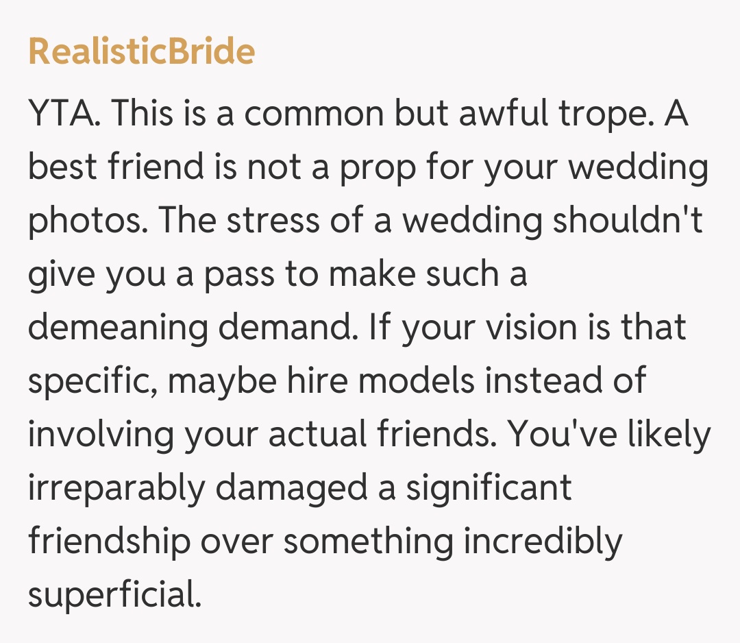 Comentariu de la RealisticBride