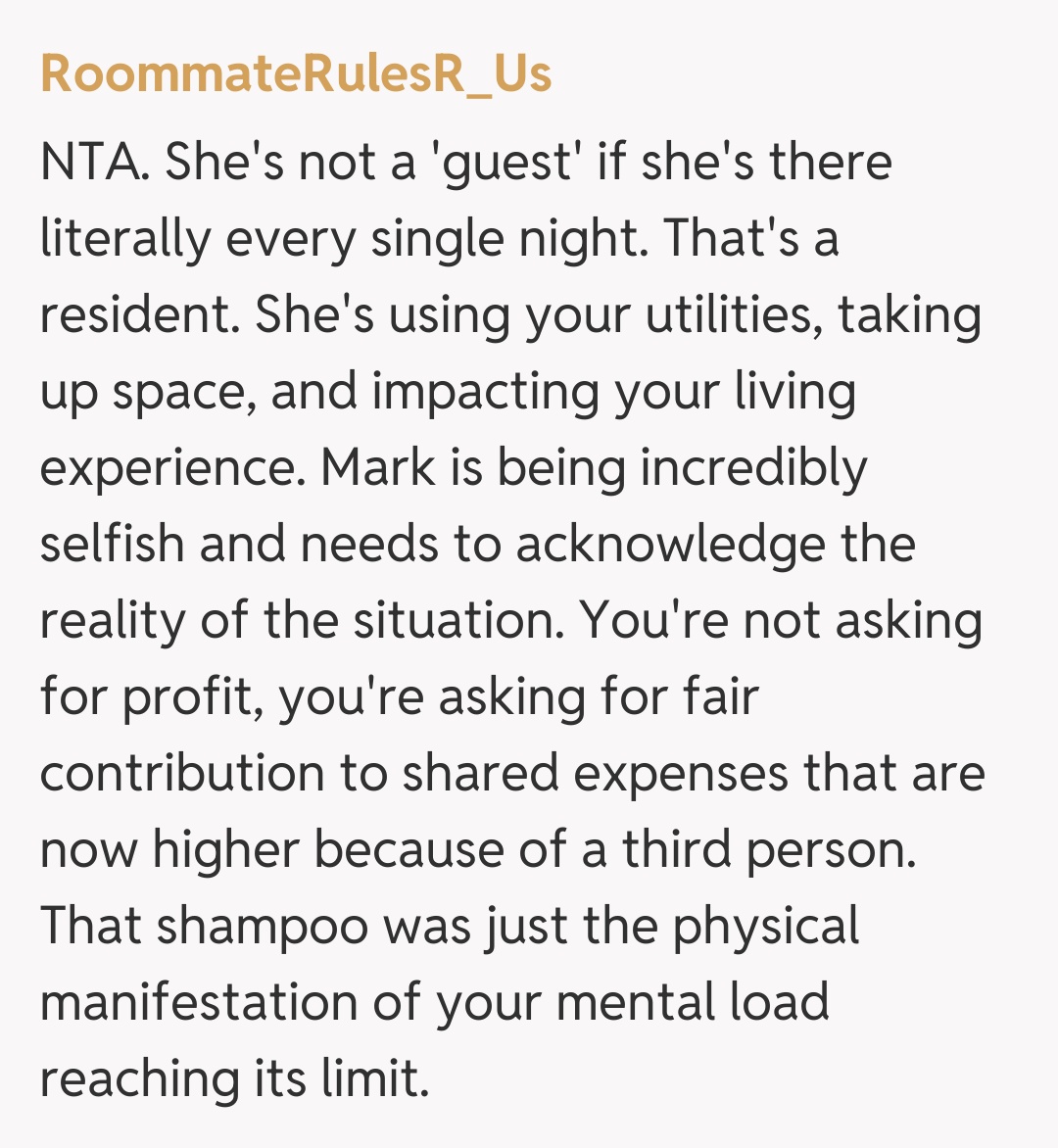 Comentariu de la RoommateRulesR_Us