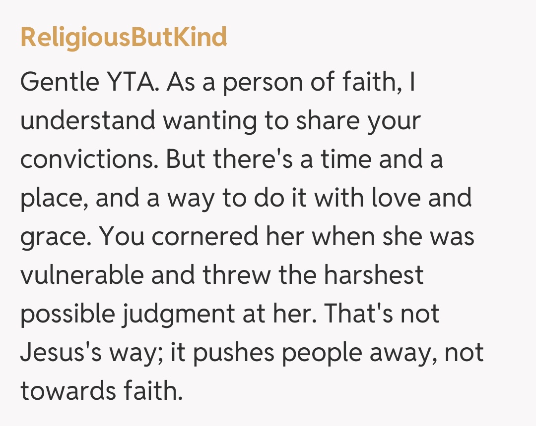 Comentariu de la ReligiousButKind