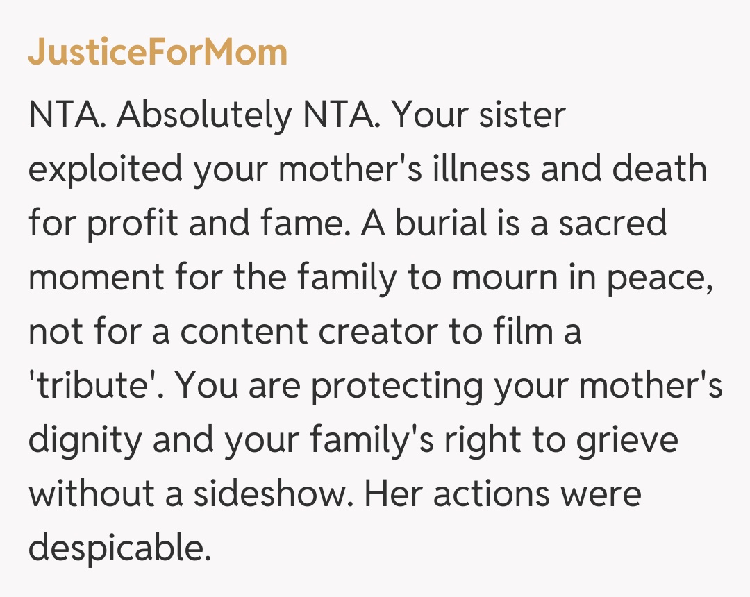 Comentariu de la JusticeForMom
