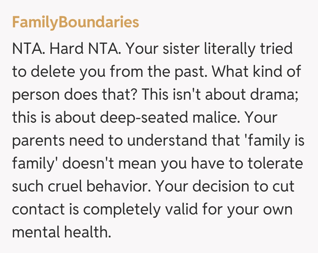 Comentariu de la FamilyBoundaries