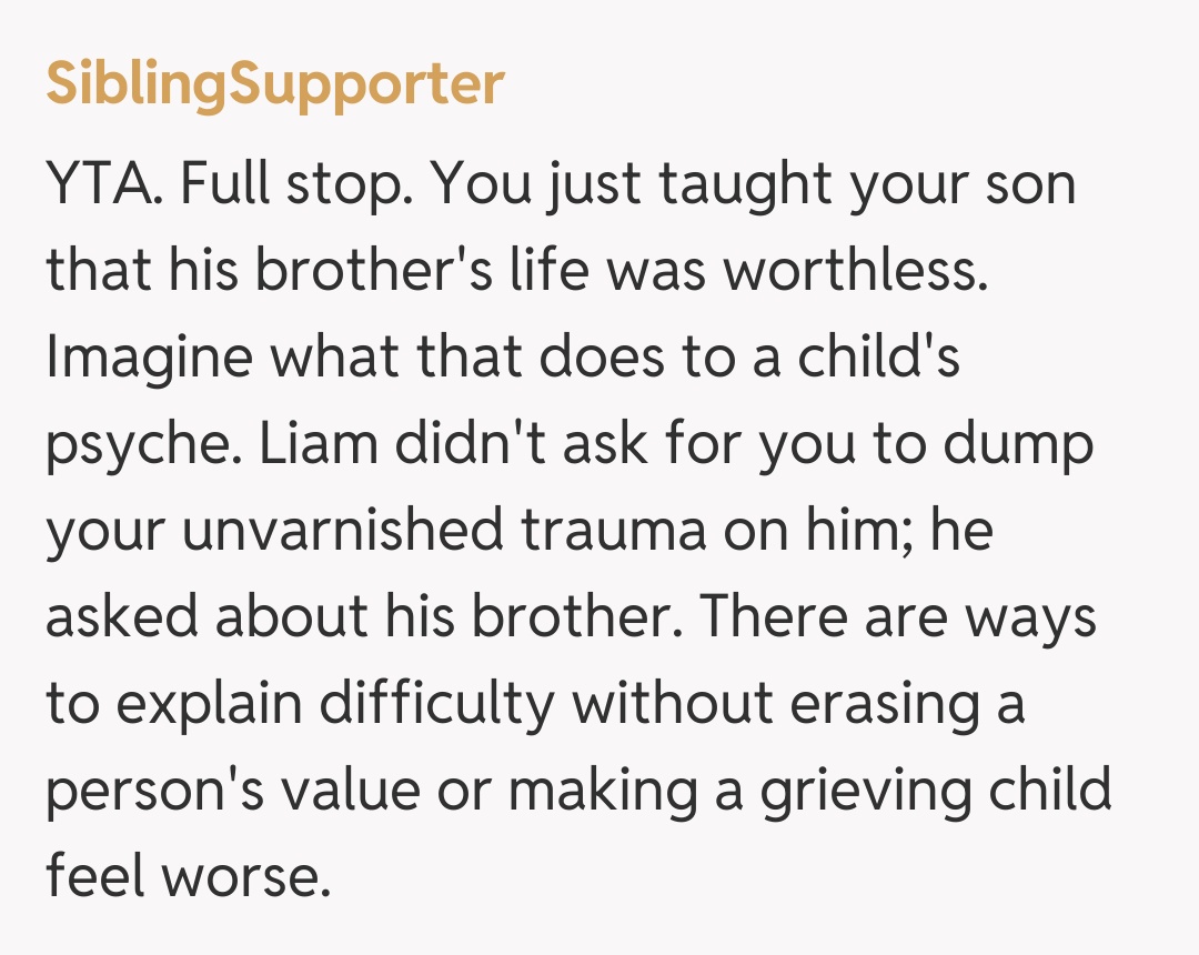 Comentariu de la SiblingSupporter