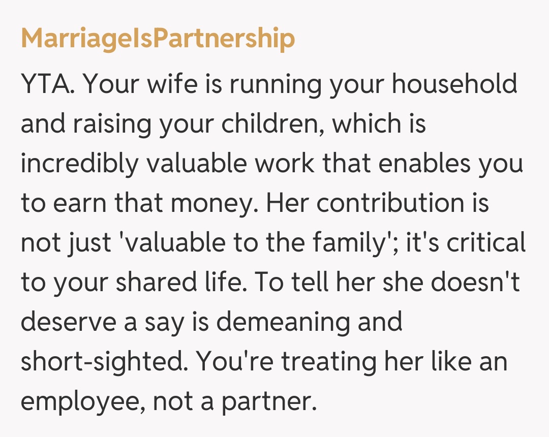 Comentariu de la MarriageIsPartnership