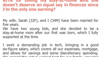 Photo of AITA for telling my stay-at-home wife she doesn’t deserve an equal say in finances since I’m the only one earning?