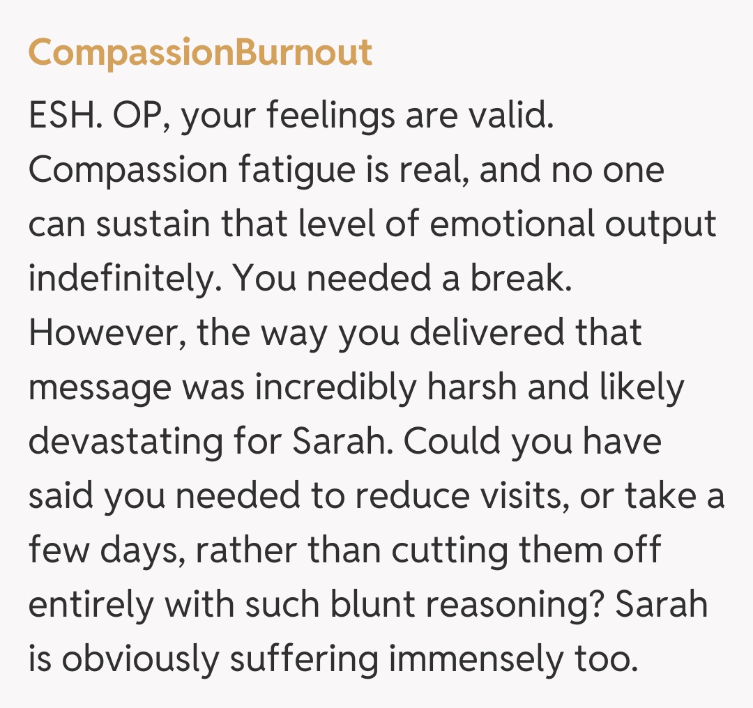 Comentariu de la CompassionBurnout