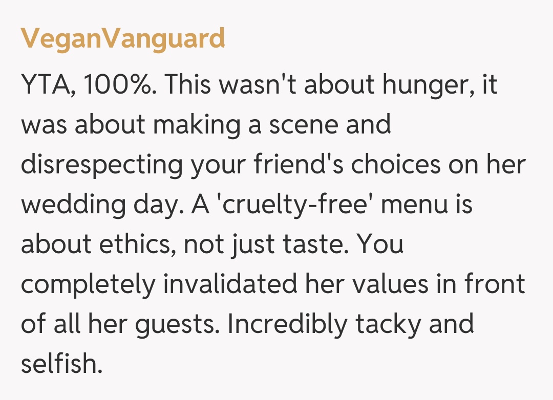 Comentariu de la VeganVanguard